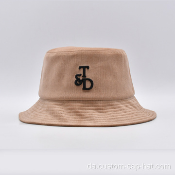 3D broderet brun corduroy spand hat